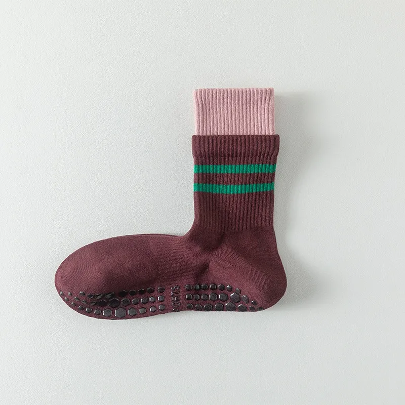 Yoga Socks Women's Autumn And Winter Socks Bottom Non-slip - Purplish Red