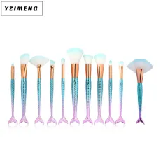 10 Mermaid Makeup Brushes Suit Beauty Tools Product Makeup Brushes Combination - Fresh Blue - View 1