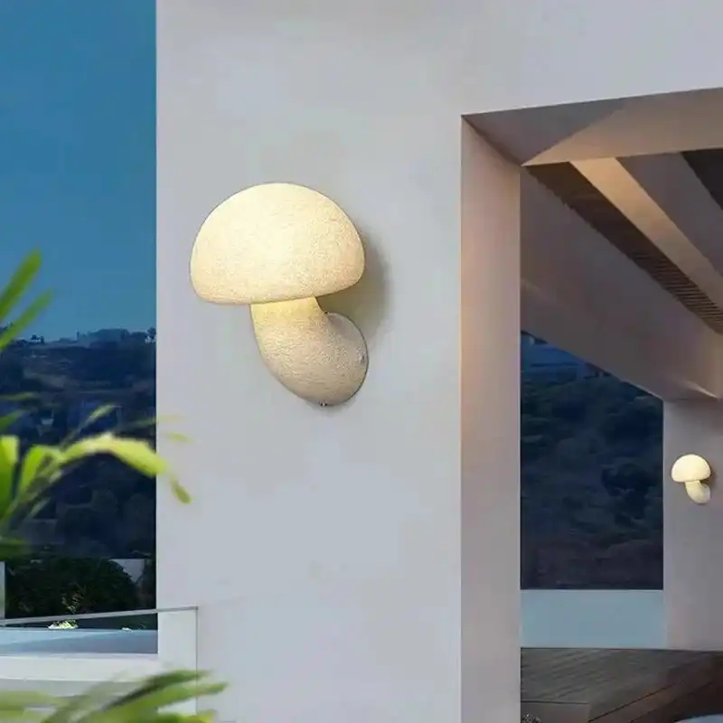 Cream Mushroom Wall Lamp Outdoor Bedroom Aisle