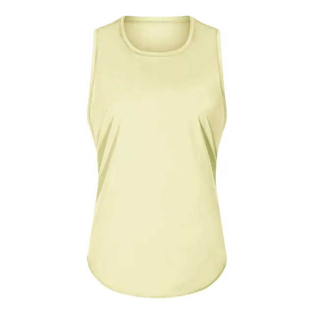 New Yoga Vest Fitness Exercise Sleeveless Blouse Quick drying Loose Yoga Top Yellow - Shop at LoveMi