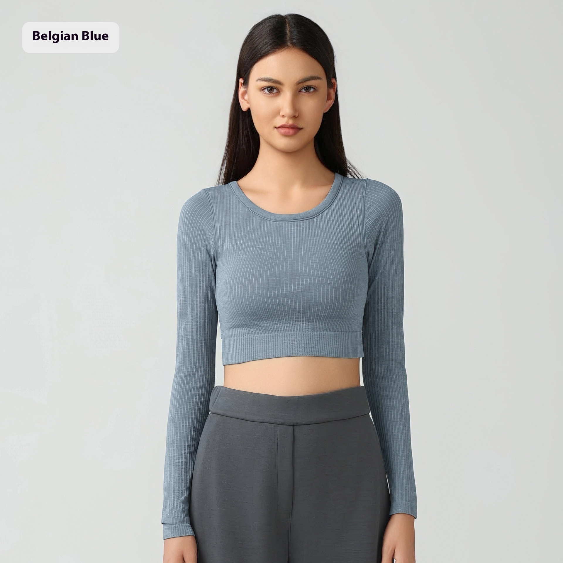 Fashion Short Personalized Yoga Clothes For Women Belgium Blue - Shop at LoveMi