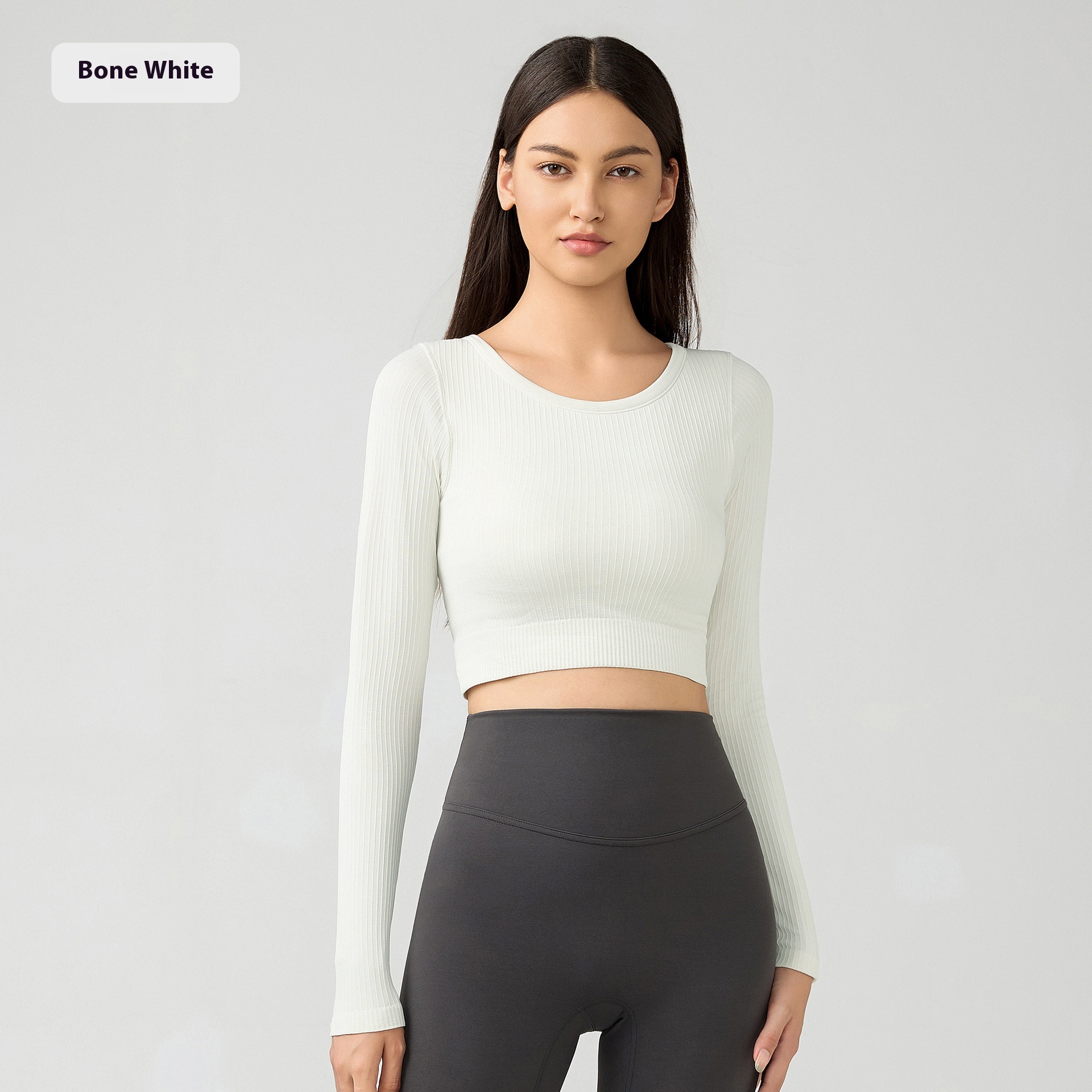 Fashion Short Personalized Yoga Clothes For Women Bone White - Shop at LoveMi