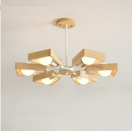 Nordic Creative Solid Wood Art Chandelier