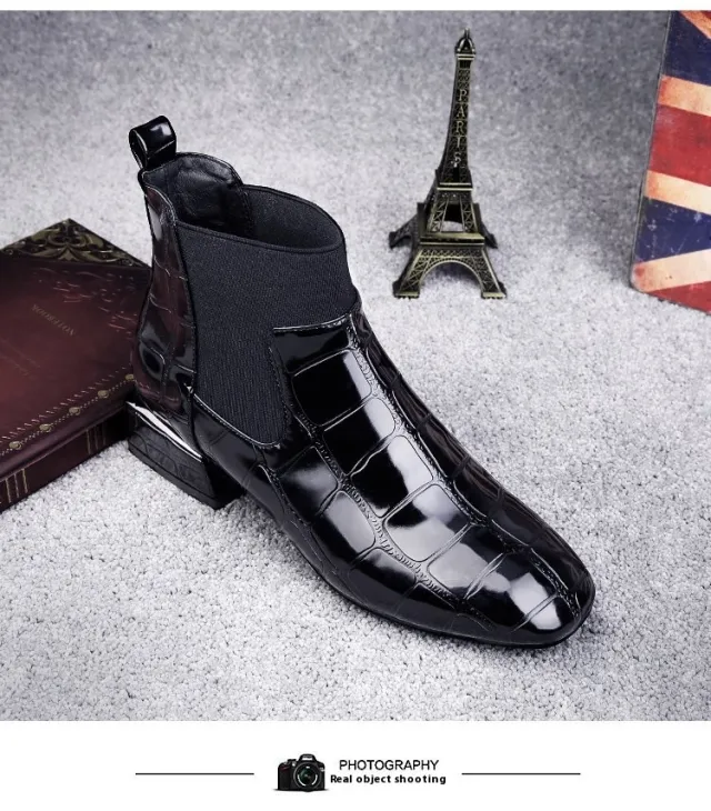 Women's Flat Square Head Side Zipper British Style Ankle Boots Black - Shop at LoveMi