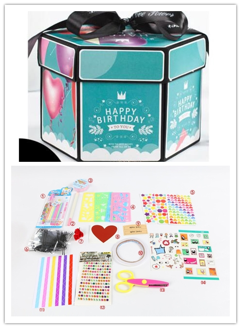 Surprise Explosion Box DIY Handmade Scrapbook Photo Album Gift Box For Valentine - Picture 35 of 49