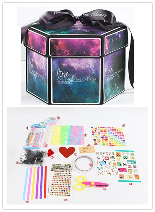 Surprise Explosion Box DIY Handmade Scrapbook Photo Album Gift Box For Valentine - Picture 44 of 49