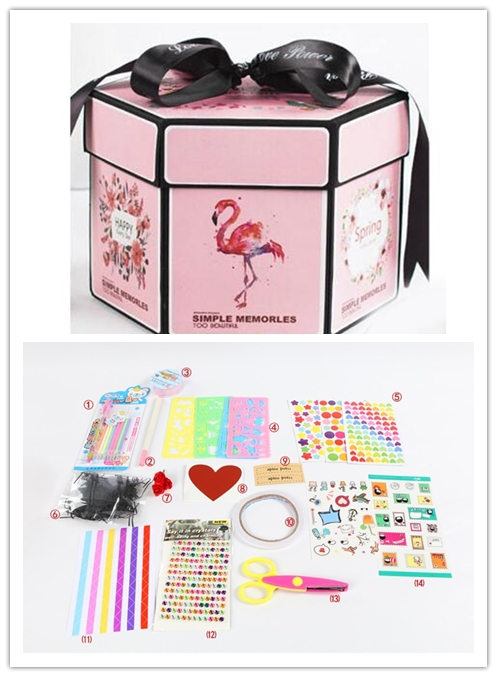 Surprise Explosion Box DIY Handmade Scrapbook Photo Album Gift Box For Valentine - Picture 43 of 49