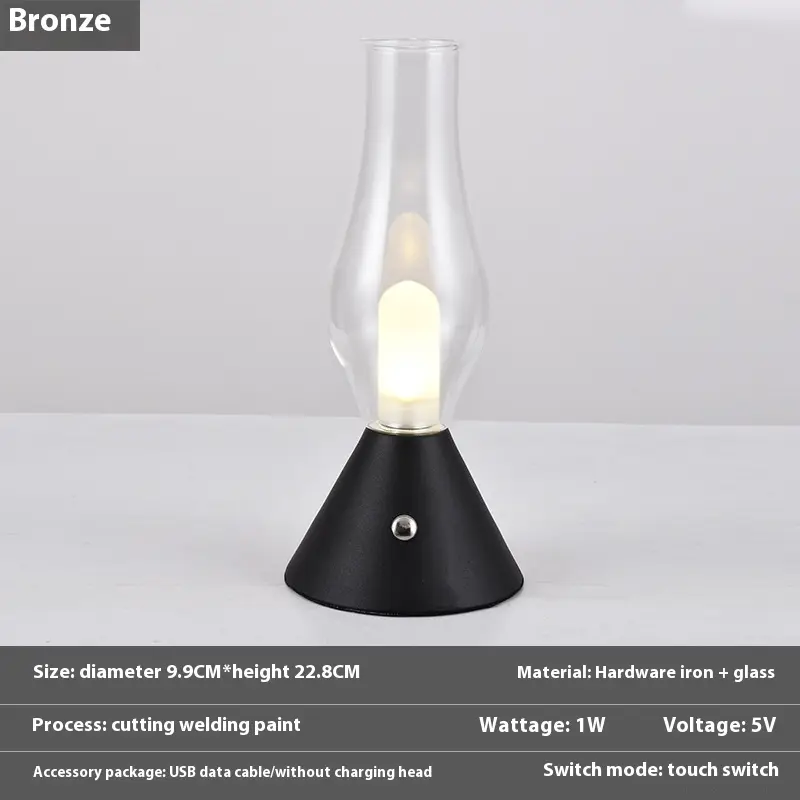 Candlestick Shape Decoration Small Night Lamp Bedroom Table Lamp