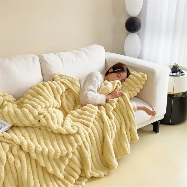 Blanket Heavy Weight Flannel Blanket Milky Yellow - Shop at LoveMi