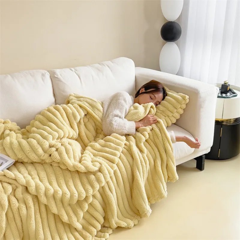 Blanket Heavy Weight Flannel Blanket - Milky Yellow