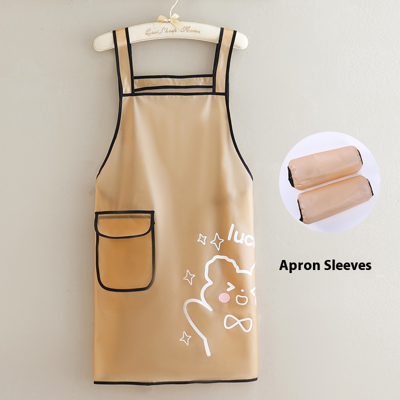 Leather PU Apron Soft Leather Waterproof Oil-proof Cooking