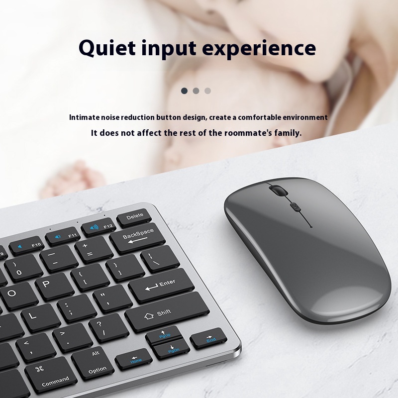 Wireless Keyboard Mouse Ultra-thin Suit Rechargeable Mute Bluetooth - Image 4