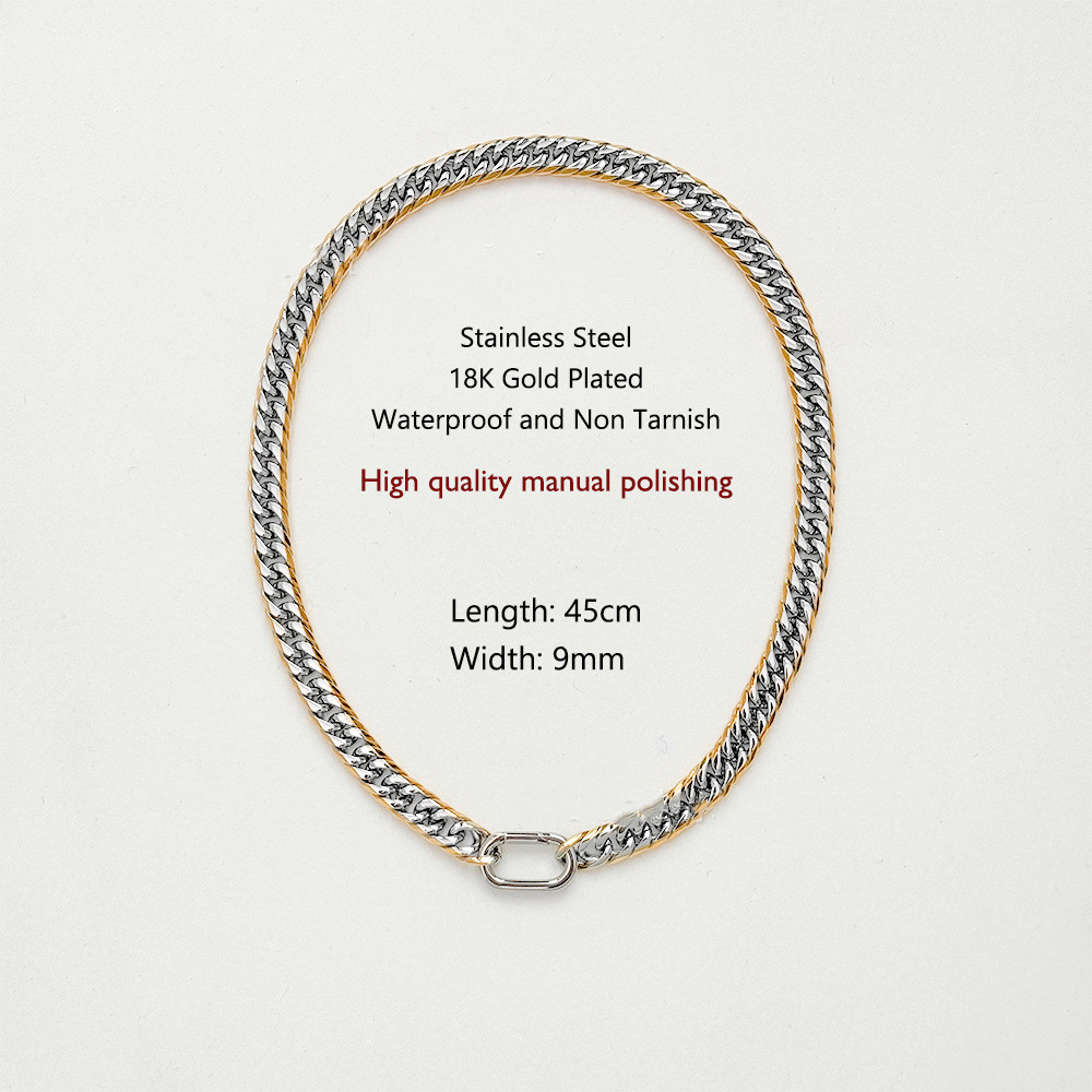 9MM Width Cuban Link Chain Hand Polished Necklace