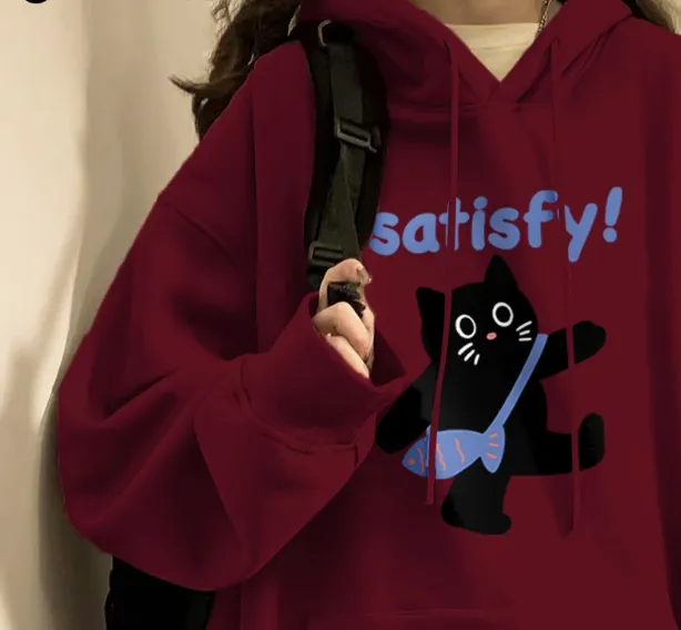 Hoodie Women Autumn And Winter Fashion Fashion Plus Cashmere Is Slimming Shoulders Thin Salted Fish Satchel - Shop at LoveMi