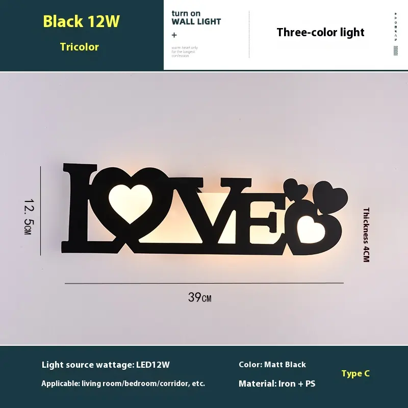 Led English Letter Wall Lamp Background Creative