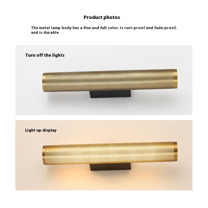 مرآة ديكور شبكية معدنية فاخرة بإضاءة أمامية