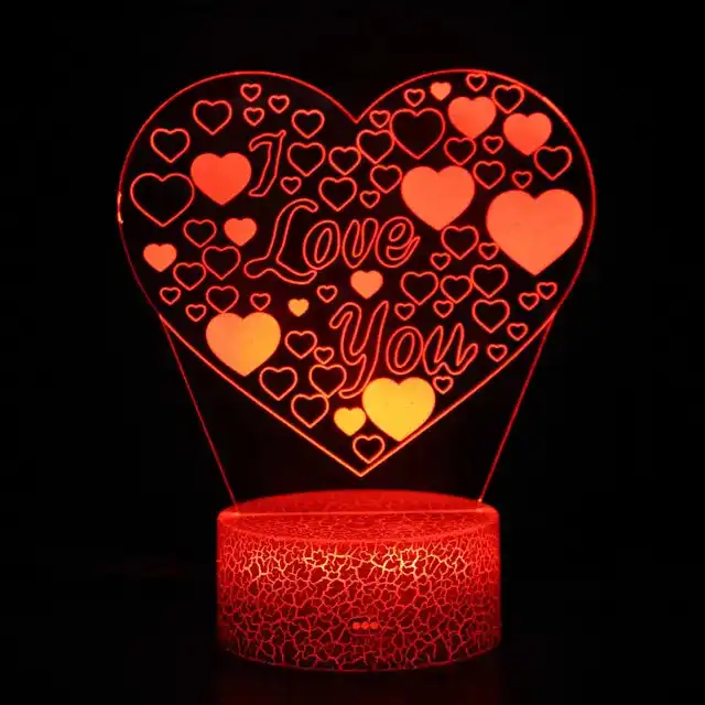 Heart-shaped Rose Valentine's Day Series LED Small Night Lamp 3D Table Lamp