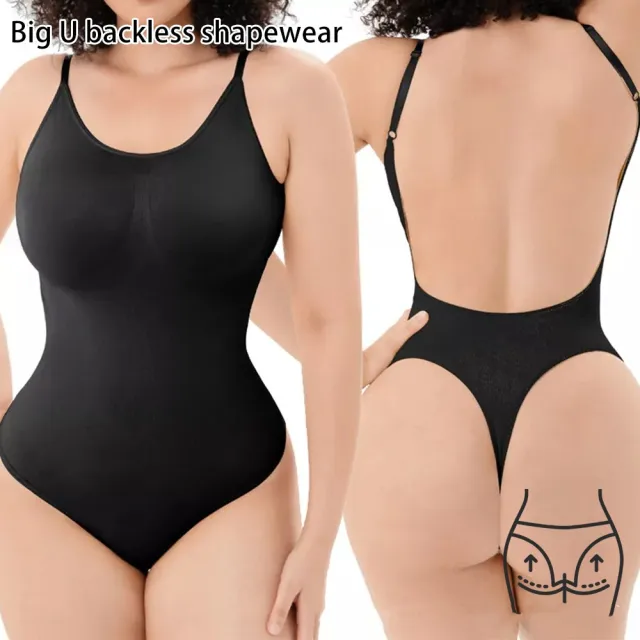 Backless T shaped Jumpsuit Plus Size Corset Black - Shop at LoveMi