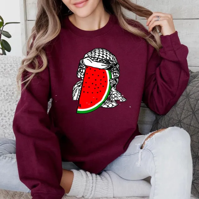 Women's Watermelon Scarf Printed Top Long Sleeve Burgundy - Shop at LoveMi