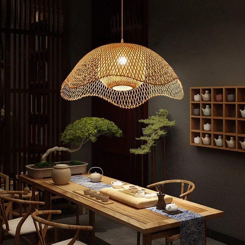 New Chinese Style Bamboo Chandelier Creative B