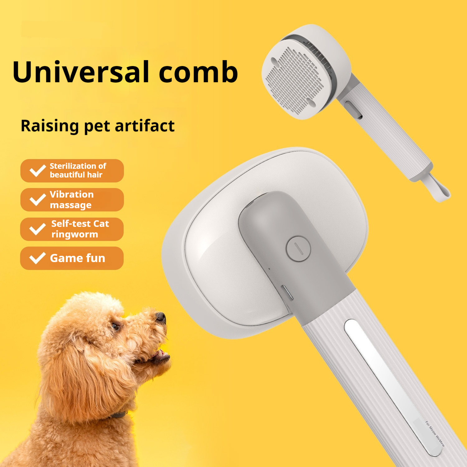 Pet Comb Cat Dog Negative Ion Sterilization Floating Hair Brush Electric Massage