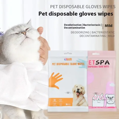 Pet Wipes Gloves Dog Cleaning Spa Wash-free Deodorant Dry