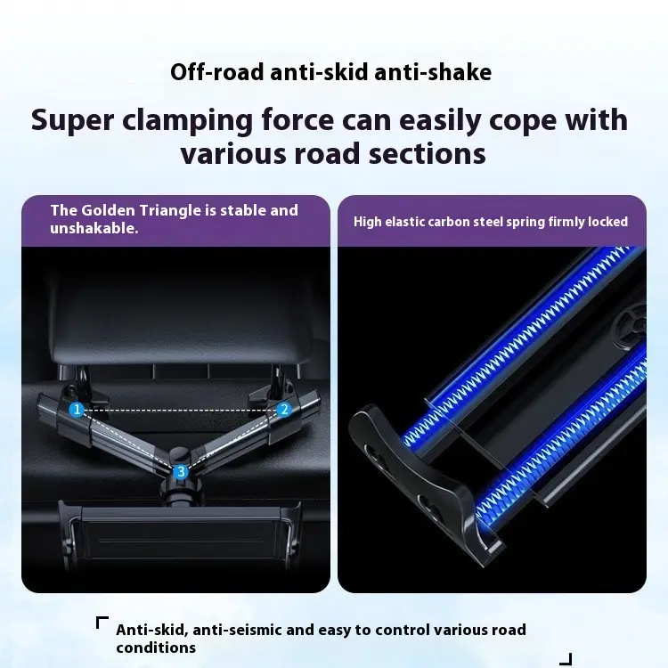 Telescopic Support For Fixing Rear Seat Phone Holder In The Car