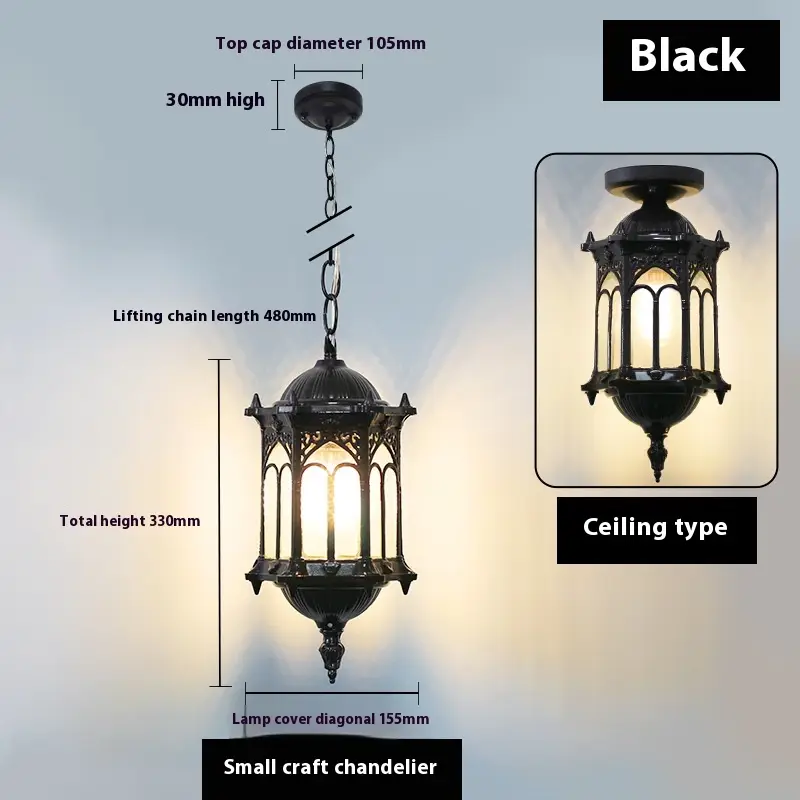 Retro Industrial Style Outdoor Chandelier