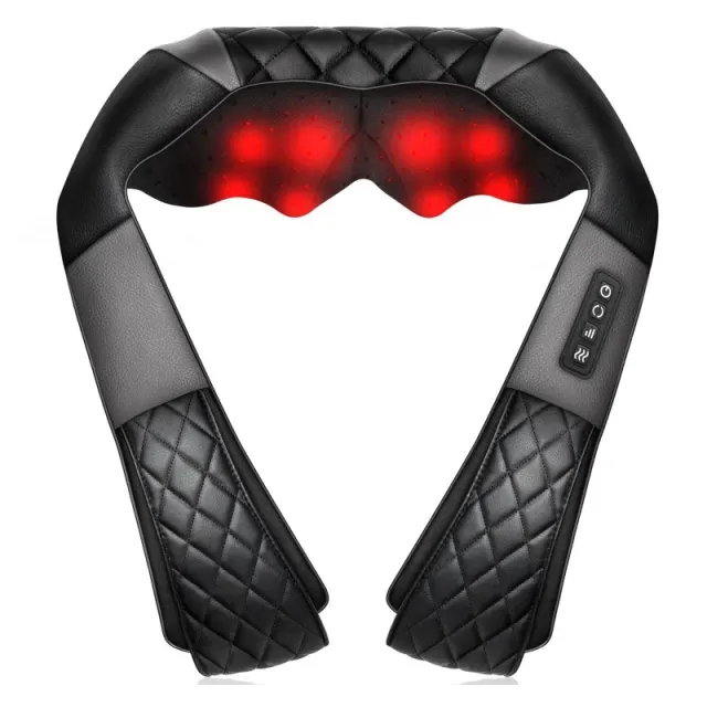 Neck Massager Kneading Hot Compress Multifunctional Black And Gray - Shop at LoveMi
