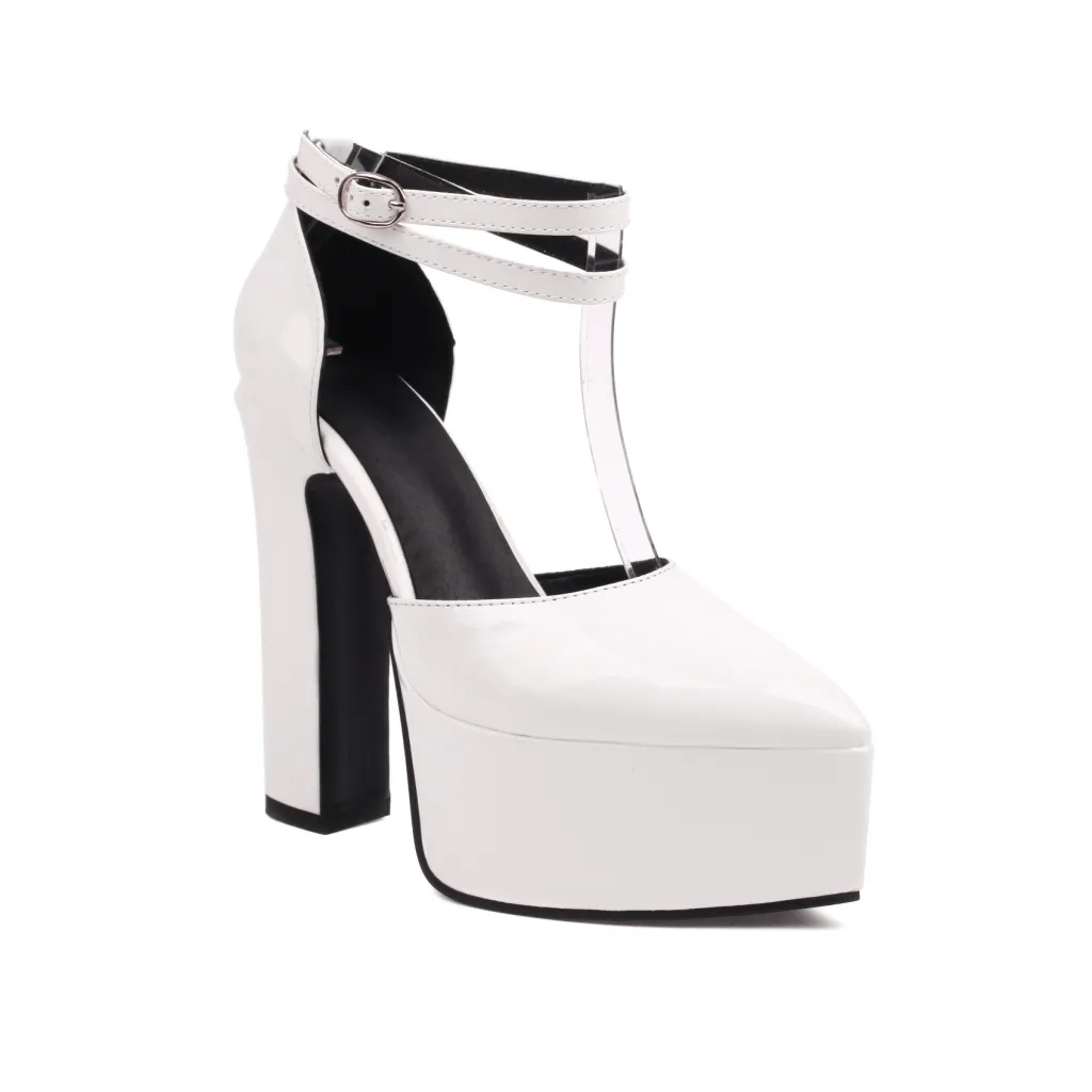 Multi-Colour Women's High Heel Pumps Bright Leather - White