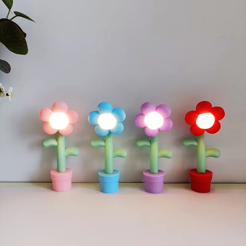 Sunflower Table Lamp Children's Cream Glue Handmade
