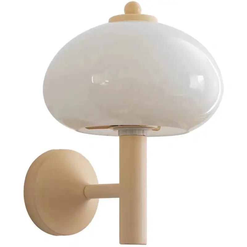 Nordic Modern Bauhaus Cream Mushroom Glass Wall Lamp