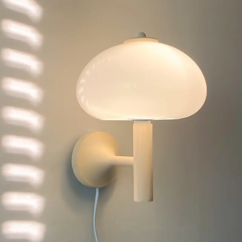 Nordic Modern Bauhaus Cream Mushroom Glass Wall