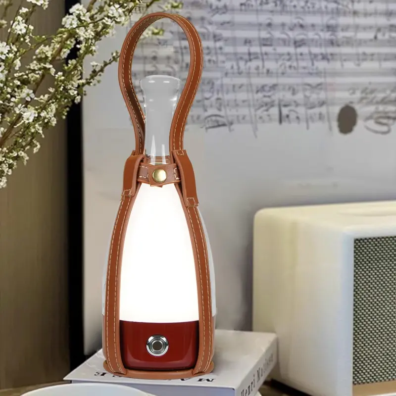 Portable Wine Bottle Charging Lamp Leather Led