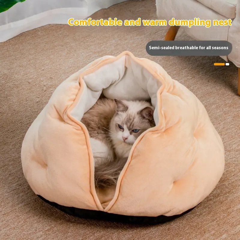 Semi-closed Breathable Four Seasons Universal Dumpling Cat Nest Short