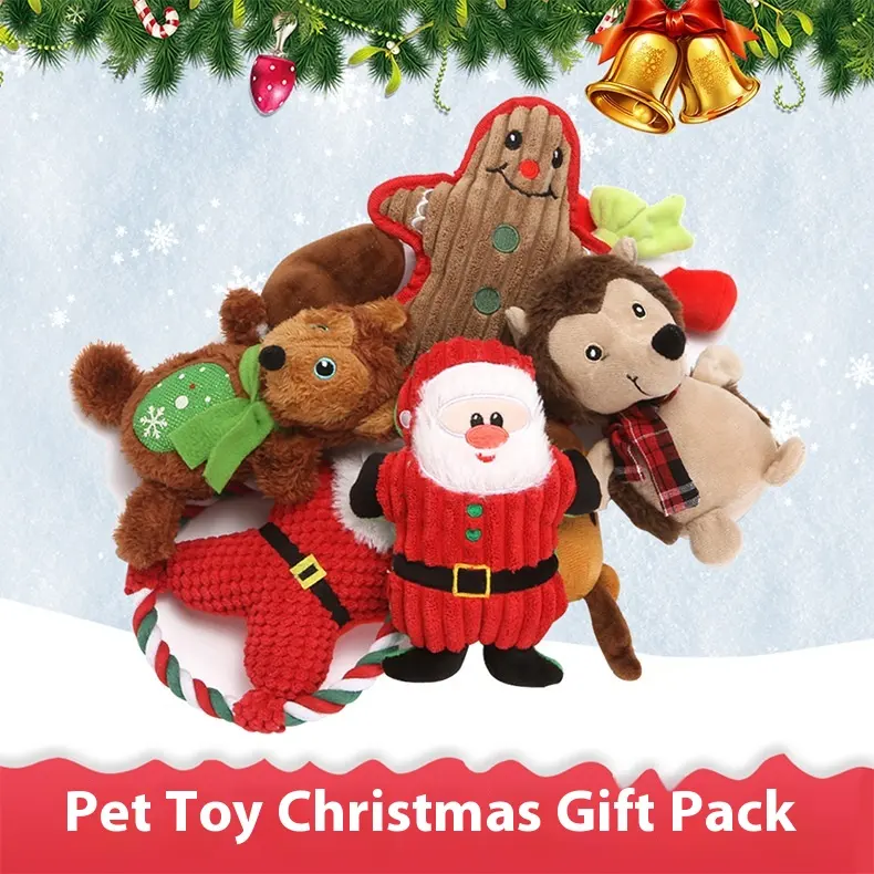Pet Toy Christmas Suit Tear-resistant Plush Sounding