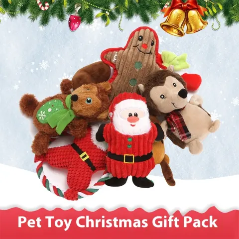 Pet Toy Christmas Suit Tear-resistant Plush Sounding Cat