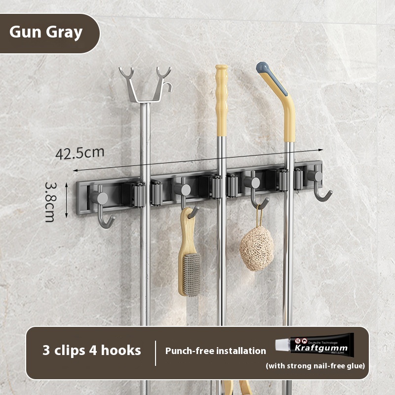 Mop Hook Punch-free Stainless Steel Clip Sticky Hook