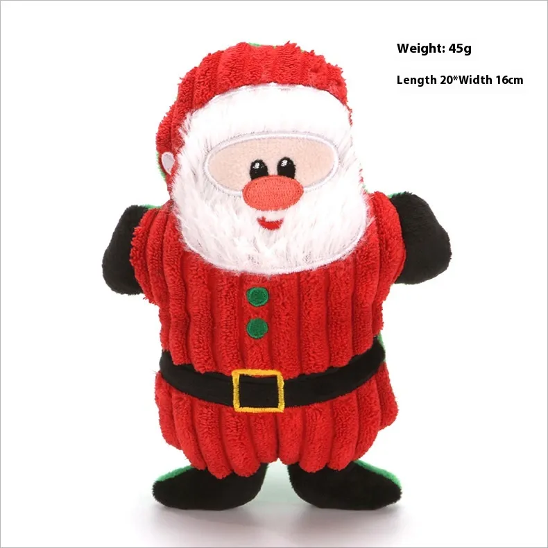 Pet Toy Christmas Suit Tear-resistant Plush Sounding Cat And Dog - Classic Santa Claus
