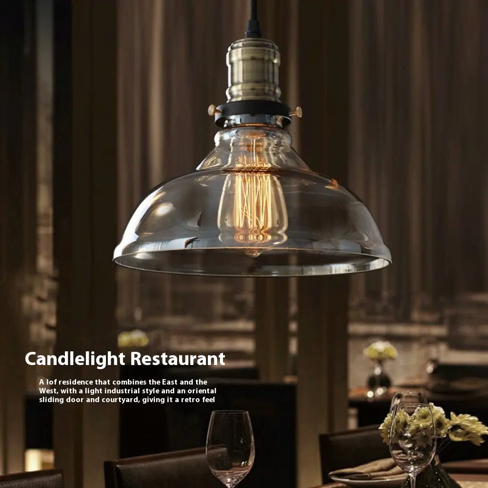 Stair Bar Single-head Droplight Simple Glass Lamp