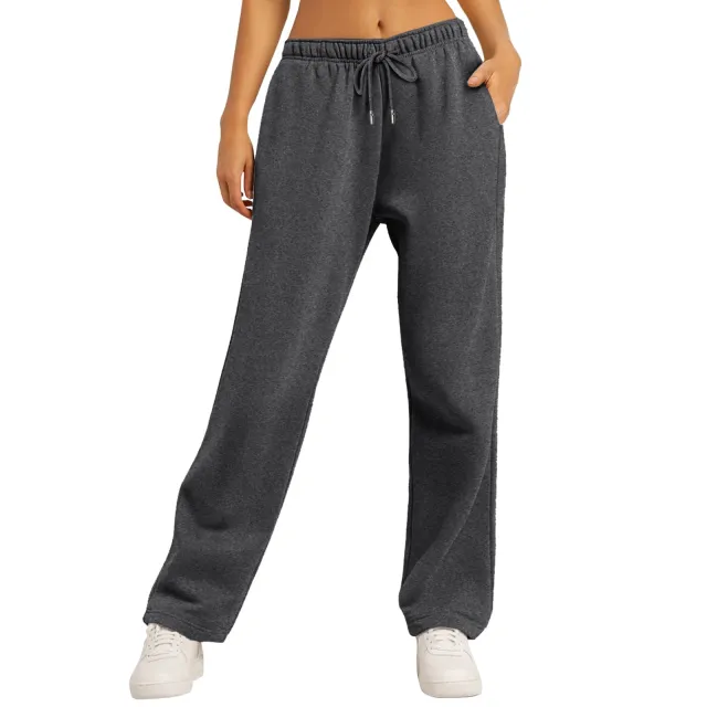 Women's Casual Loose Solid Color Sweatpants Grey - Shop at LoveMi