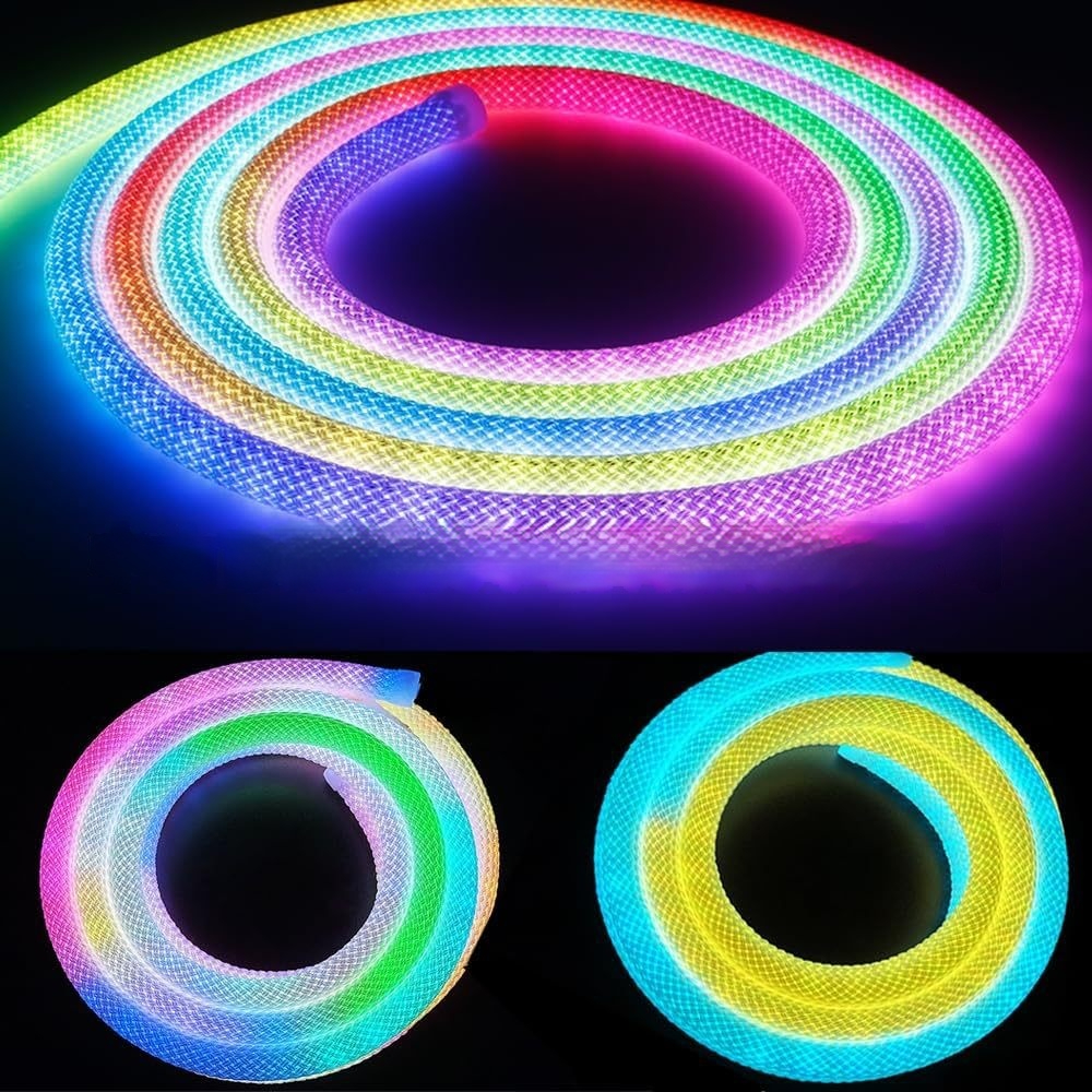 Round 360-degree Luminous Mesh Magic Color Knitted Belt Waterproof Neon Flexible Assembly Line Light