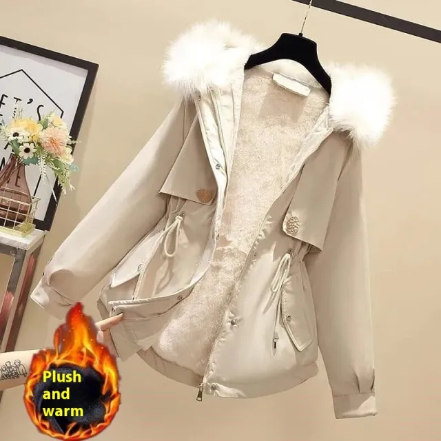 Women's Sweater Down Cotton Jacket Casual Pants Set Beige Coat - Shop at LoveMi