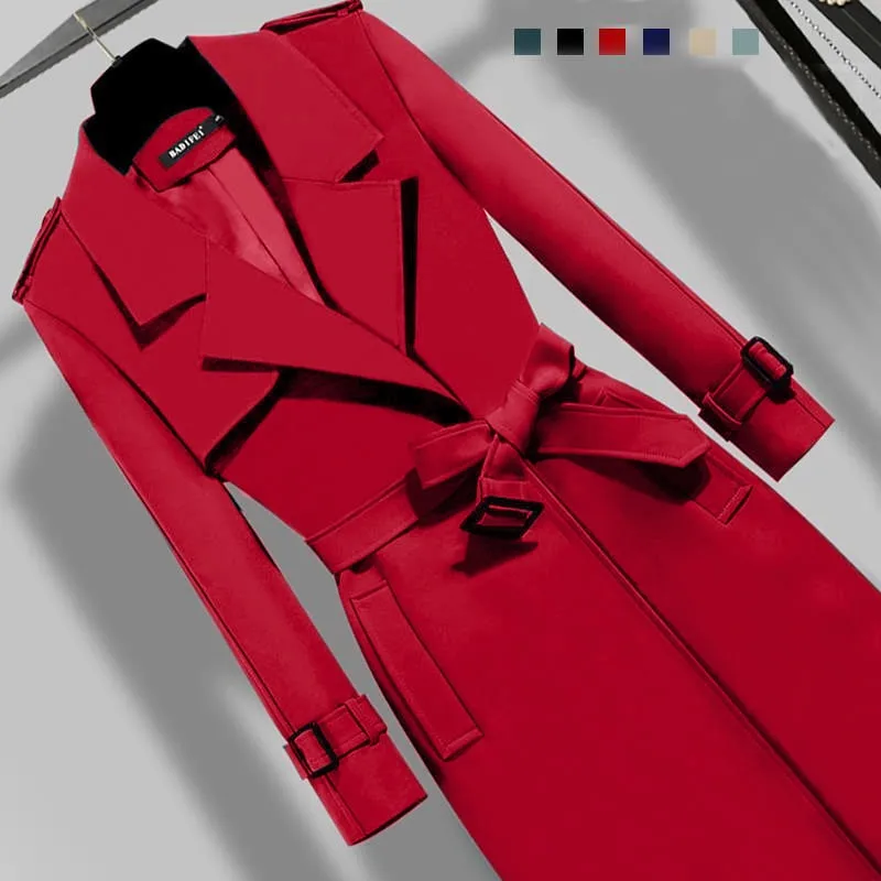 Elegant Clothing Fashion Spring And Autumn Coat - Red