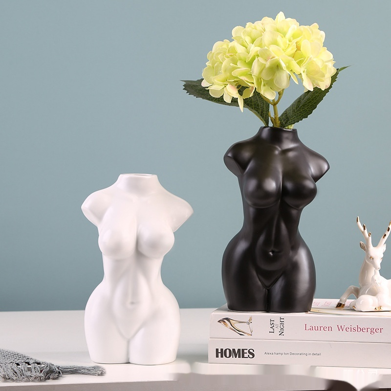 Creative European-style Black And White Ceramic Vase Decoration