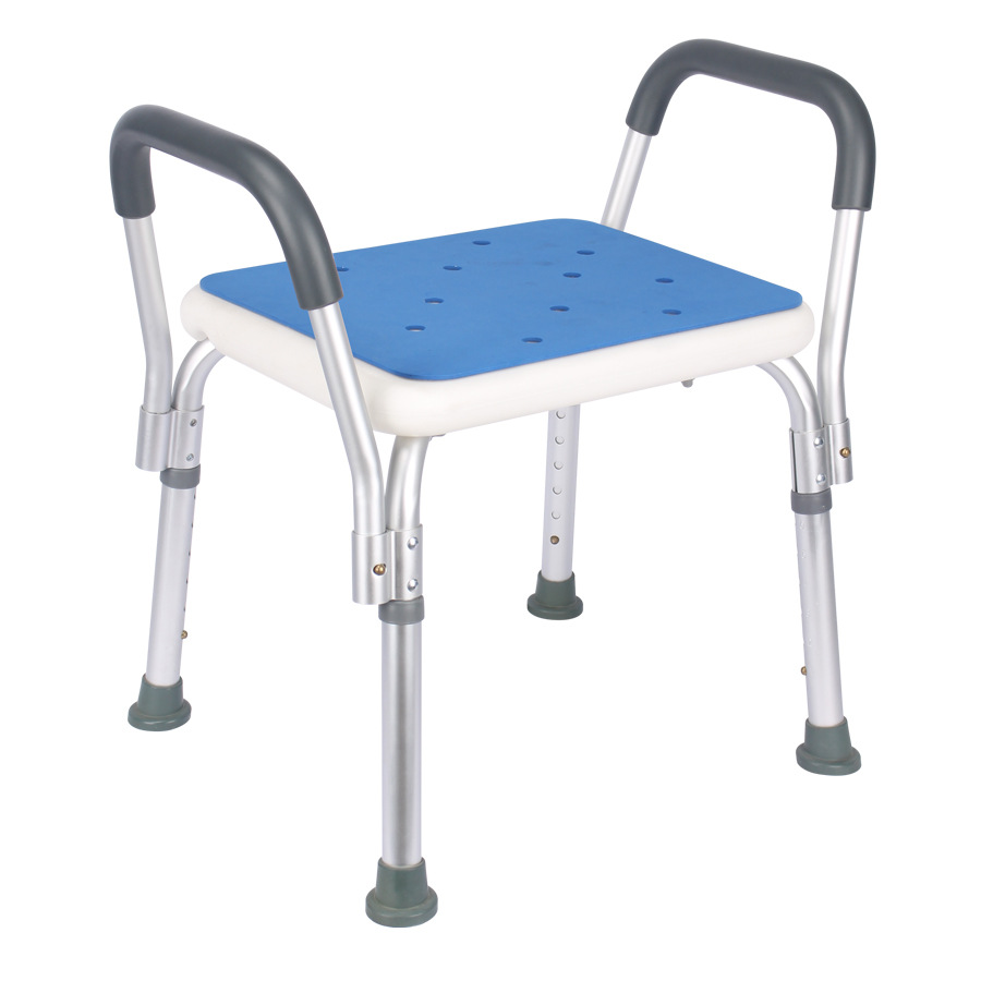 Toilet Bathroom Bathtub Shower Stool With Armrest Non-slip Cushion