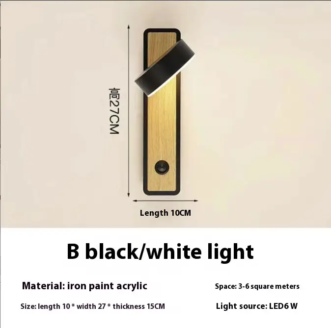 Revolving light creative with Nordic bedside lamp