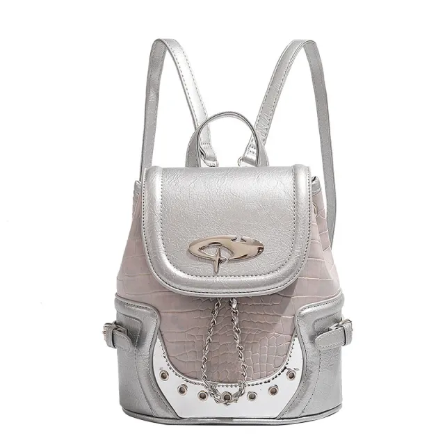 New Commuter Chain Backpack For Women Silver - Shop at LoveMi