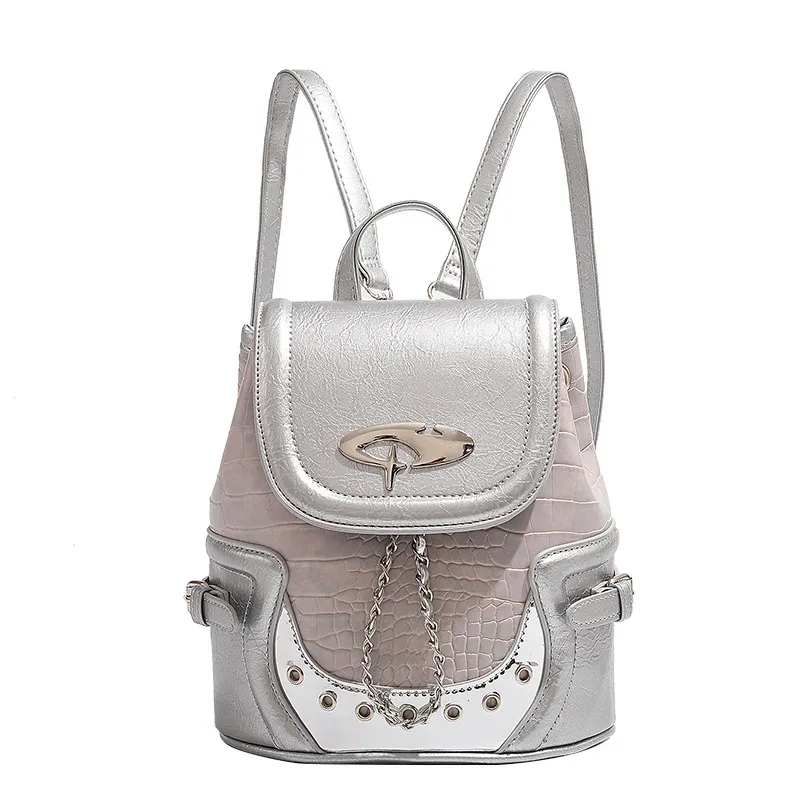New Commuter Chain Backpack For Women - Silver