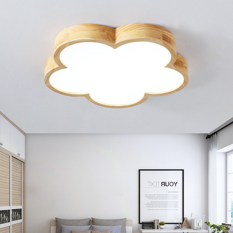 Solid Wood Ceiling Lamp Master Bedroom Simple Elegant Flowers - Image 4